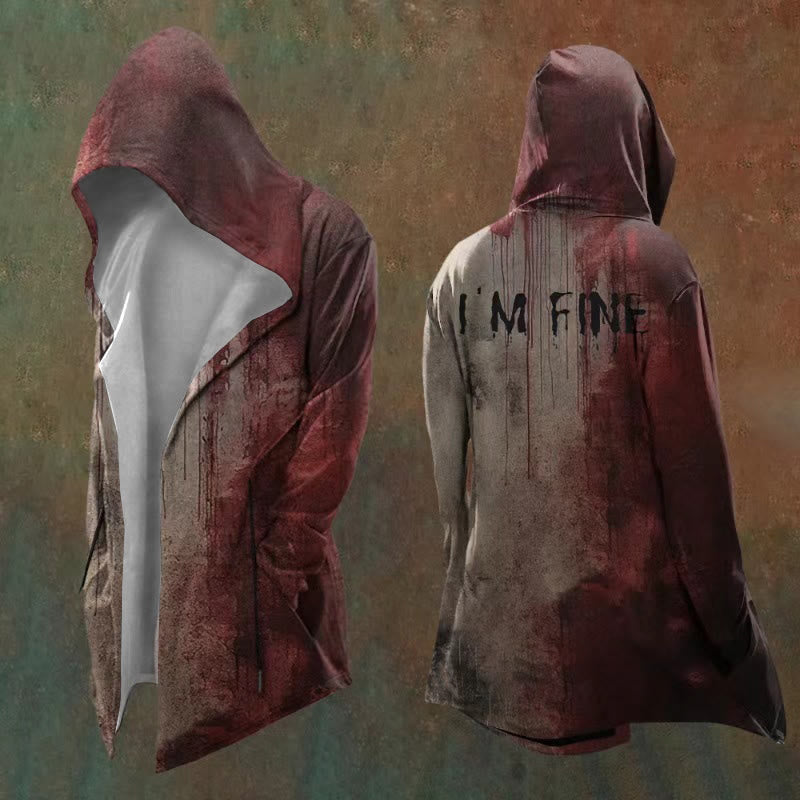 WorldNorse I AM FINE Printed Casual Hooded Jacket - US/UK/AU48，EU58 (4XL) - image 0
