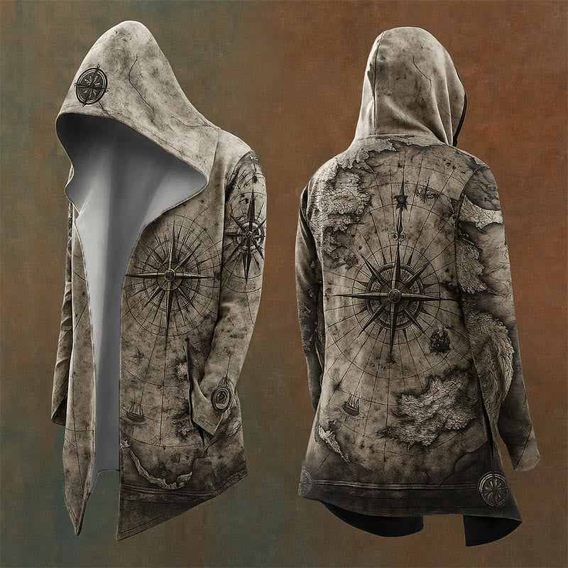 WorldNorse Viking Mythology Compass Totem Hooded Jacket - US/UK/AU48，EU58 (4XL) - image 0