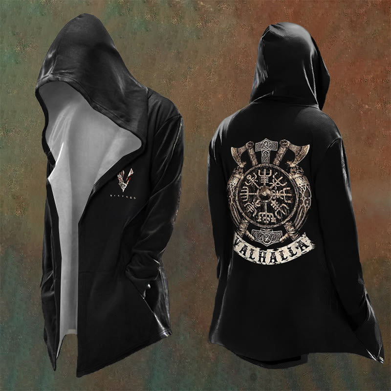 WorldNorse Vintage Viking Axe Vegvisir Valhalla Hooded Jacket - US/UK/AU48，EU58 (4XL) - image 0