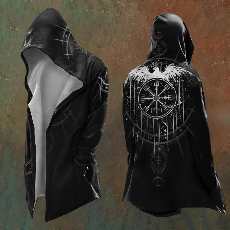 WorldNorse Viking Vegvisir Raven Hooded Jacket  - US/UK/AU48，EU58 (4XL) - image 0