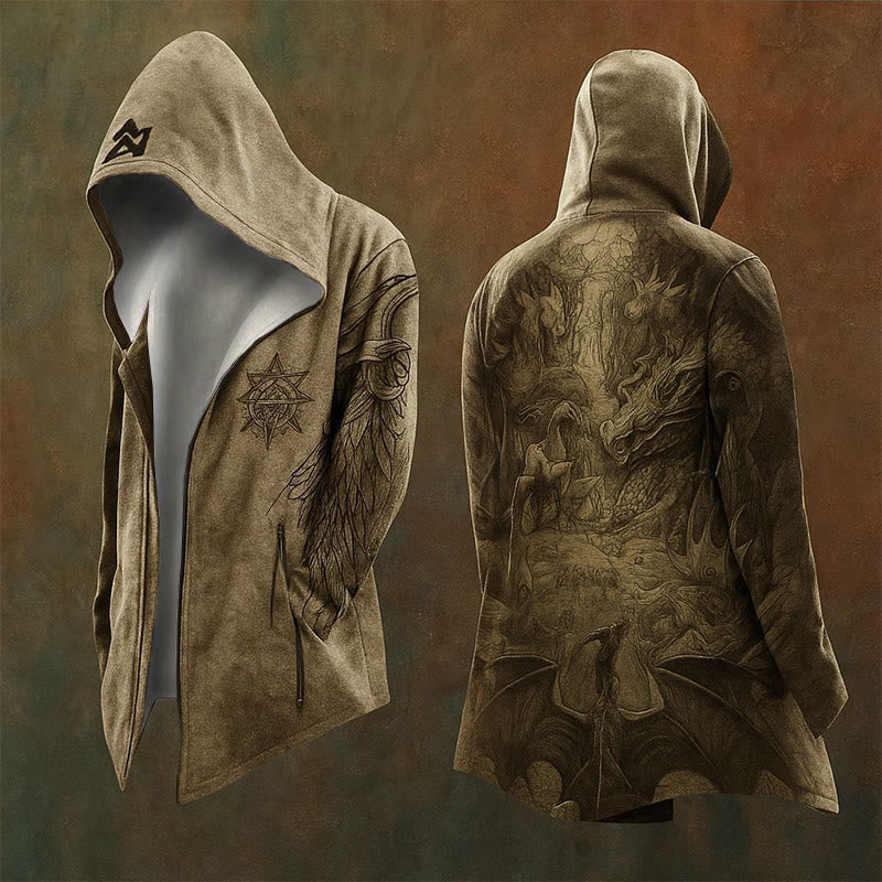 WorldNorse Medieval Dragon Wing Hooded Jacket - US/UK/AU48，EU58 (4XL) - image 0