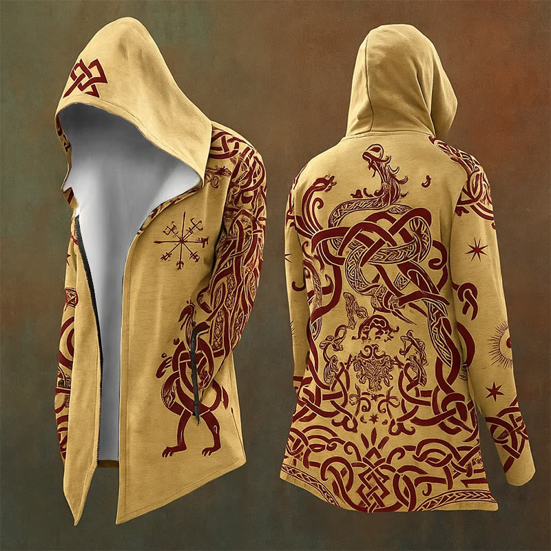 WorldNorse Vintage Norse Dragon Celtic Knot Serpent Hooded Jacket - US/UK/AU48，EU58 (4XL) - image 0