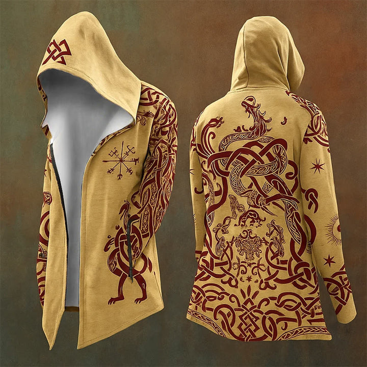 WorldNorse Vintage Norse Dragon Celtic Knot Serpent Hooded Jacket - US/UK/AU48，EU58 (4XL) - image 0