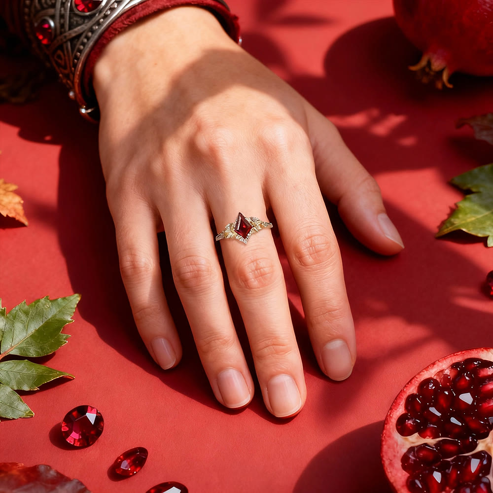 FREE Today: Bloodfire Leaf Garnet Ring - image 1