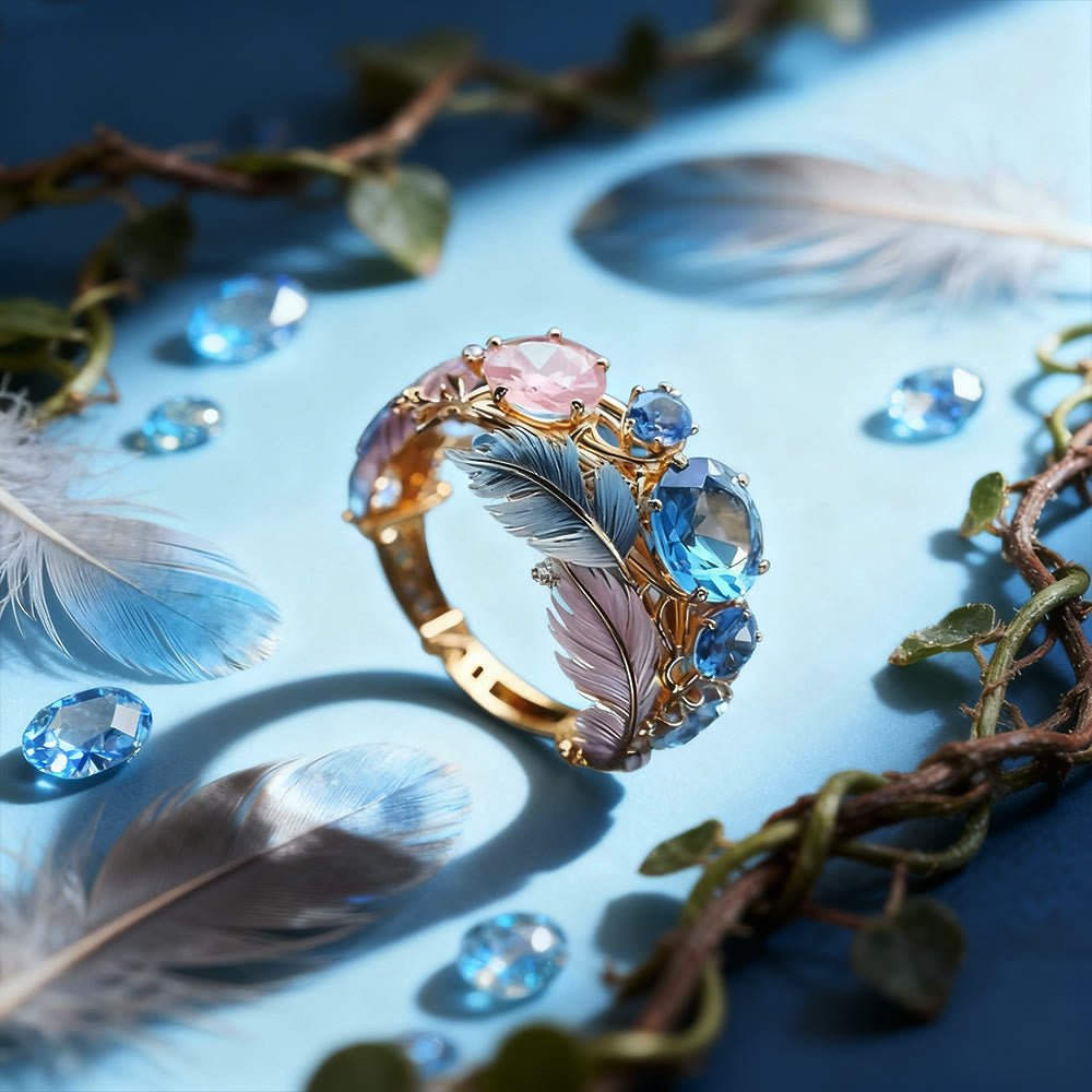 FREE Today: Colourful Feather Vine Ring - US 10 - image 0