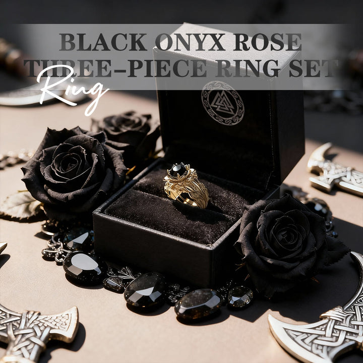 FREE Today: Black Onyx Rose Three-piece Ring Set - image 2