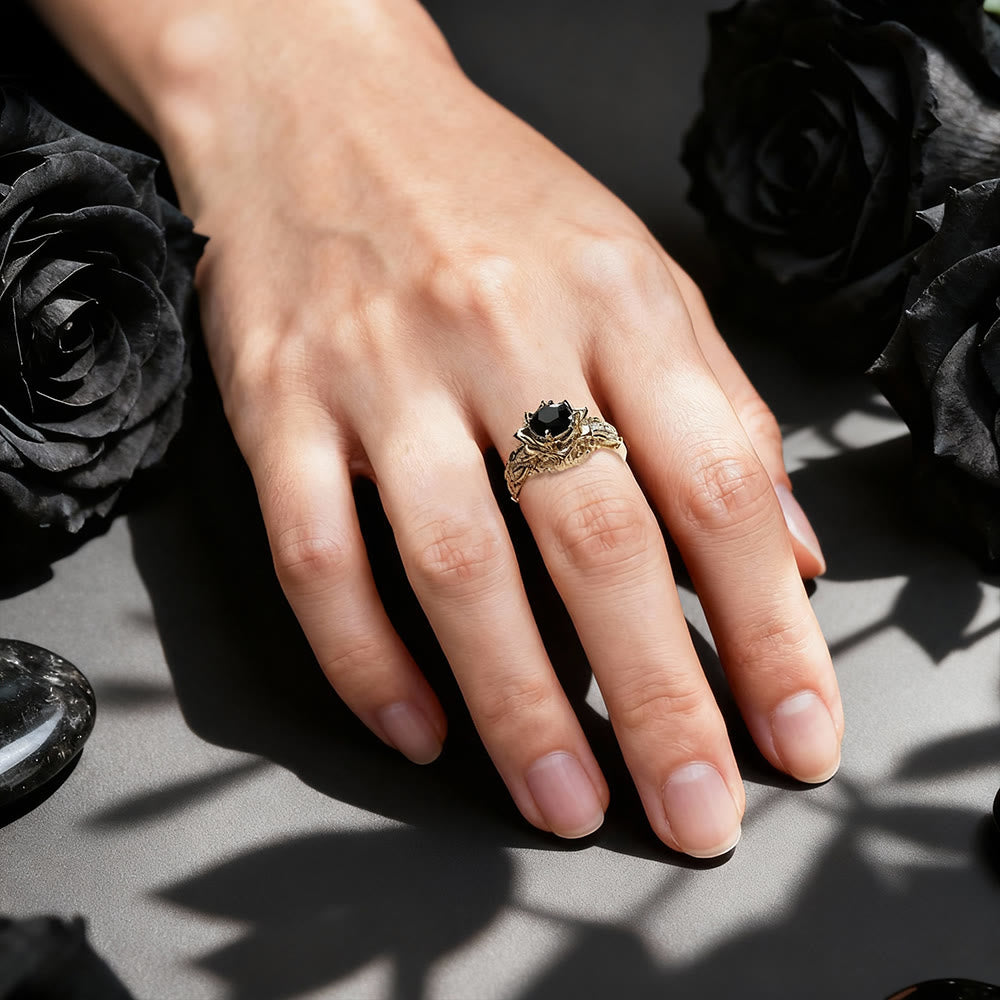 FREE Today: Black Onyx Rose Three-piece Ring Set - image 1