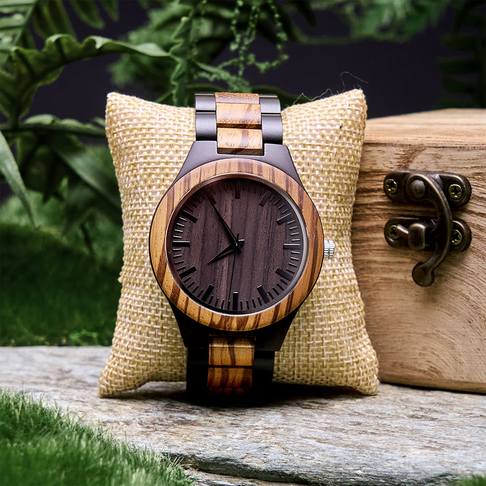 WorldNorse Two-Tone Wilderness-Striped Wooden Watch - Vertical Stripes - image 0