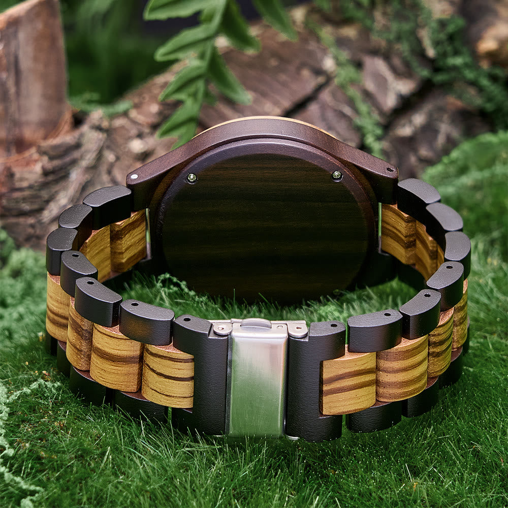 WorldNorse Two-Tone Wilderness-Striped Wooden Watch - image 3