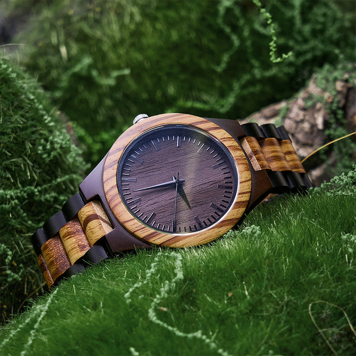 WorldNorse Two-Tone Wilderness-Striped Wooden Watch - image 2