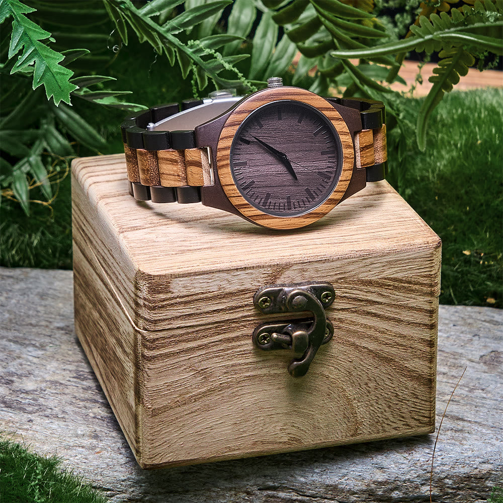 WorldNorse Two-Tone Wilderness-Striped Wooden Watch - image 6