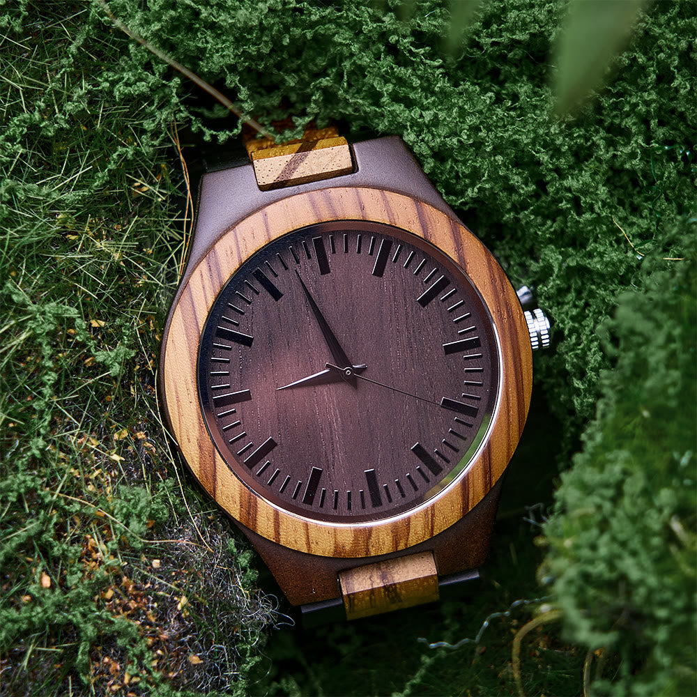 WorldNorse Two-Tone Wilderness-Striped Wooden Watch - image 1