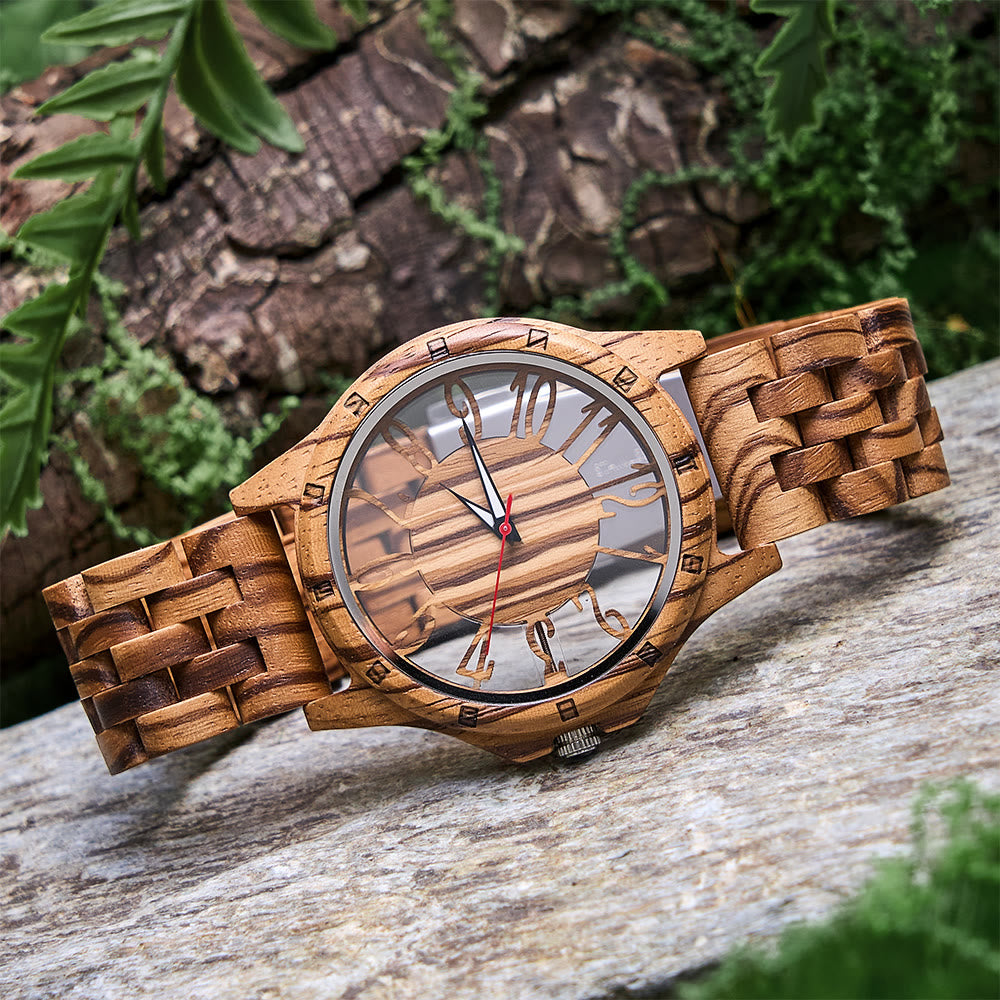 WorldNorse Solar Engraved Skeleton Wooden Watch - image 4