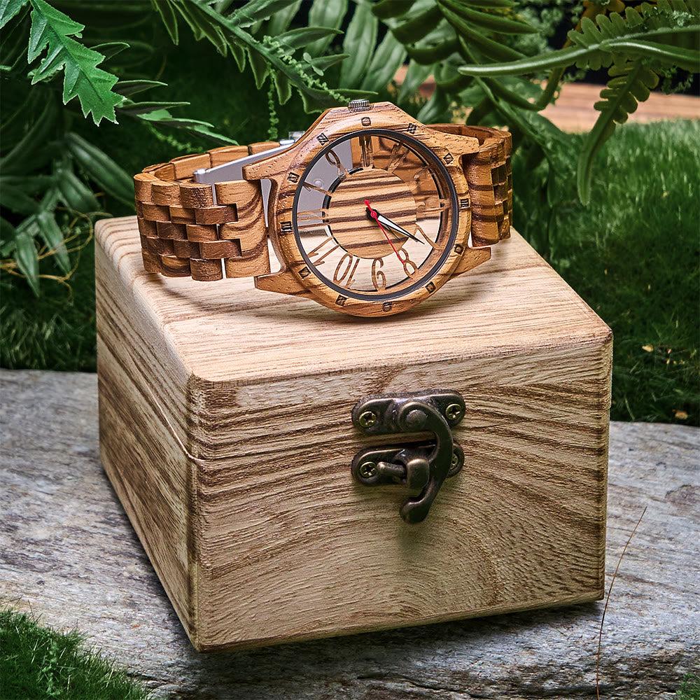 WorldNorse Solar Engraved Skeleton Wooden Watch - image 6