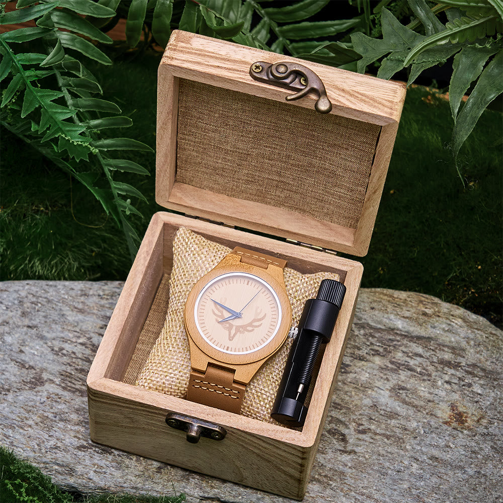 WorldNorse Elk-Engraved Nature Wooden Watch - image 5