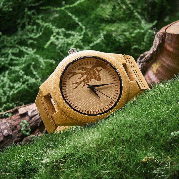 WorldNorse Elk-Profile Textured Wooden Watch - image 2