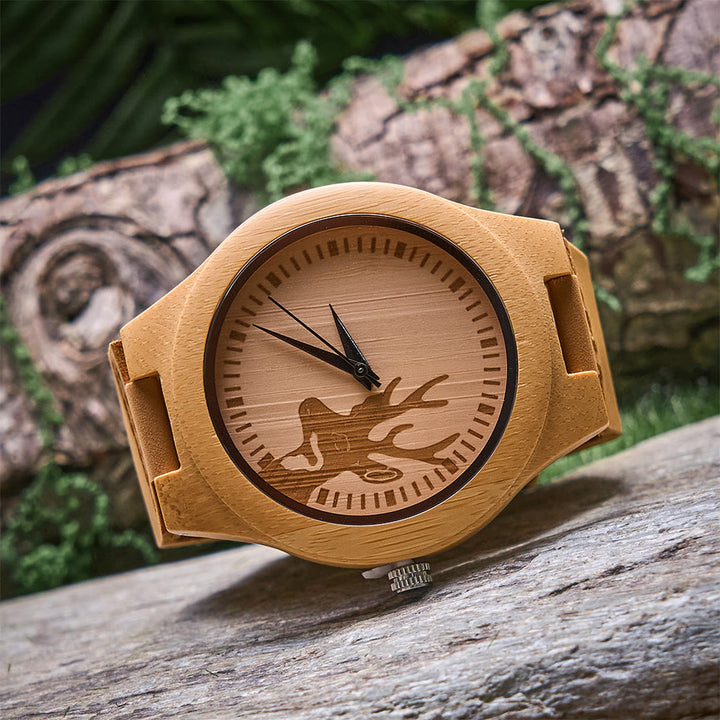 WorldNorse Elk-Profile Textured Wooden Watch - image 4