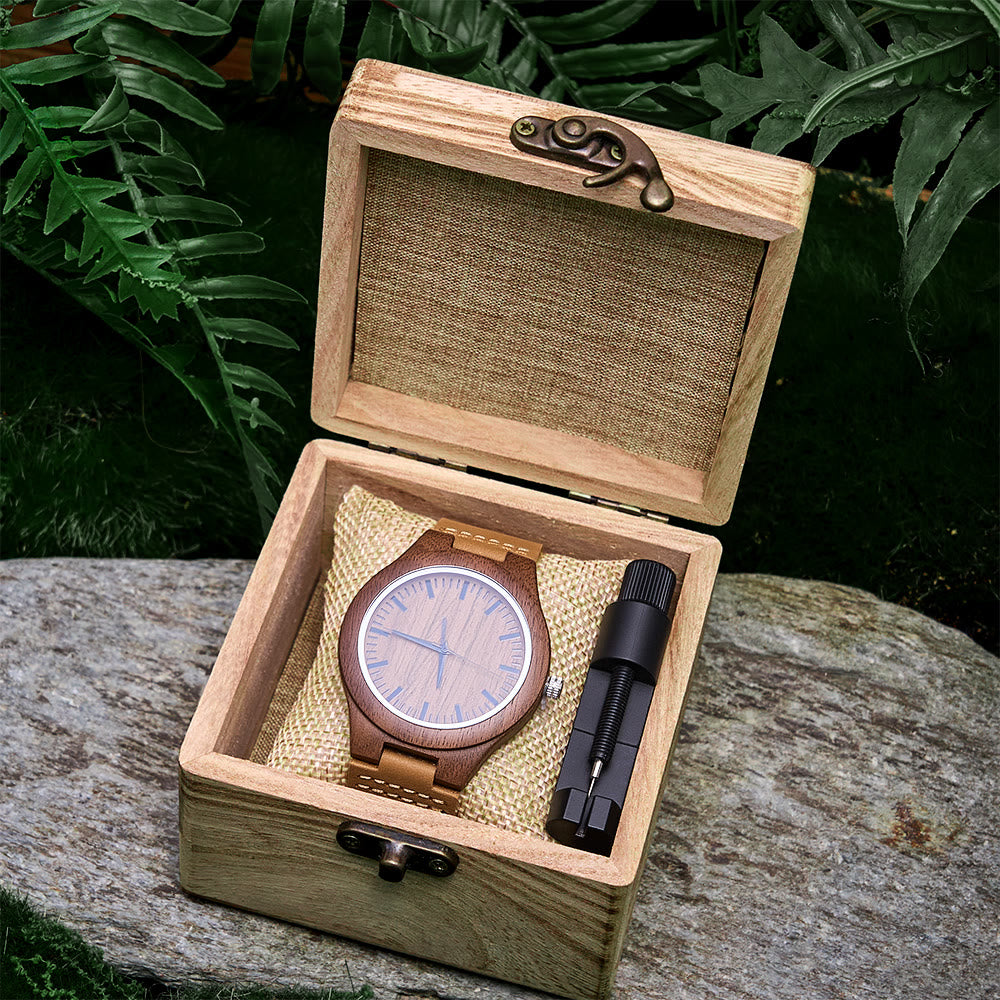 WorldNorse Nature-Inspired Vertical Stripe Wooden Watch - image 5