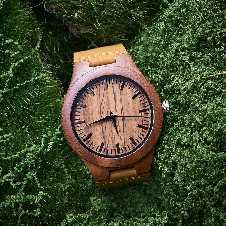WorldNorse Nature-Inspired Vertical Stripe Wooden Watch - image 1