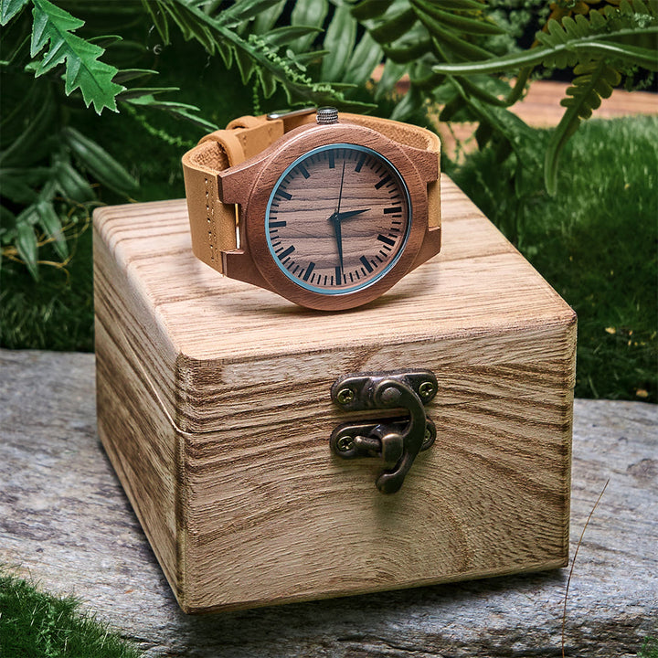 WorldNorse Nature-Inspired Vertical Stripe Wooden Watch - image 6