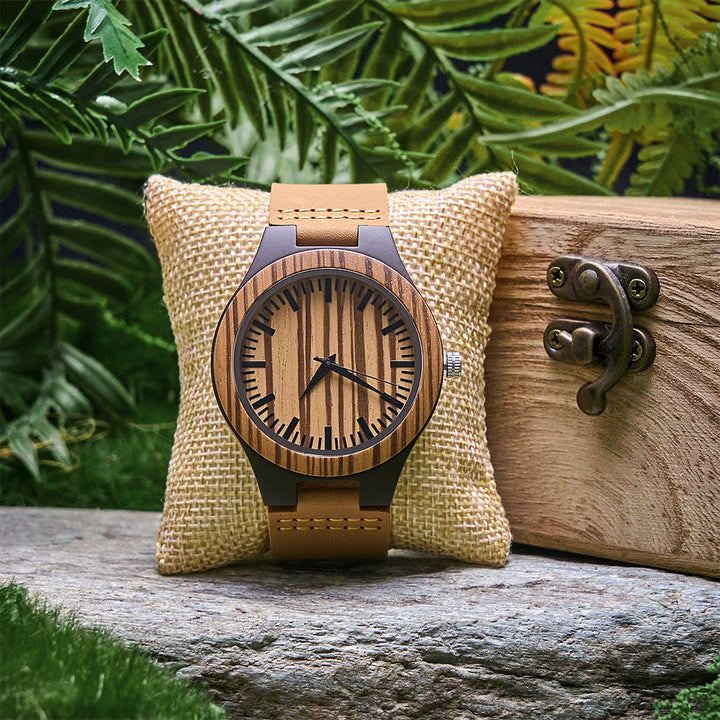 WorldNorse Forest Vertical Stripe Wooden Watch - Vertical Stripe - image 0