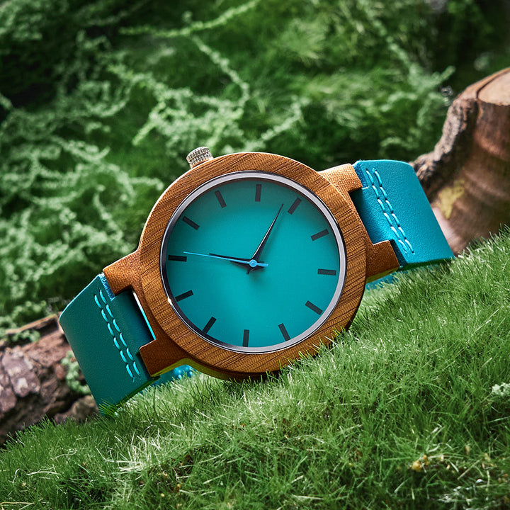 WorldNorse Aqua Blue Contrast Wooden Watch - image 2