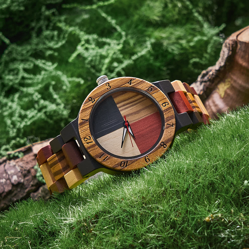 WorldNorse Multi-Wood Patchwork Wooden Watch - image 2