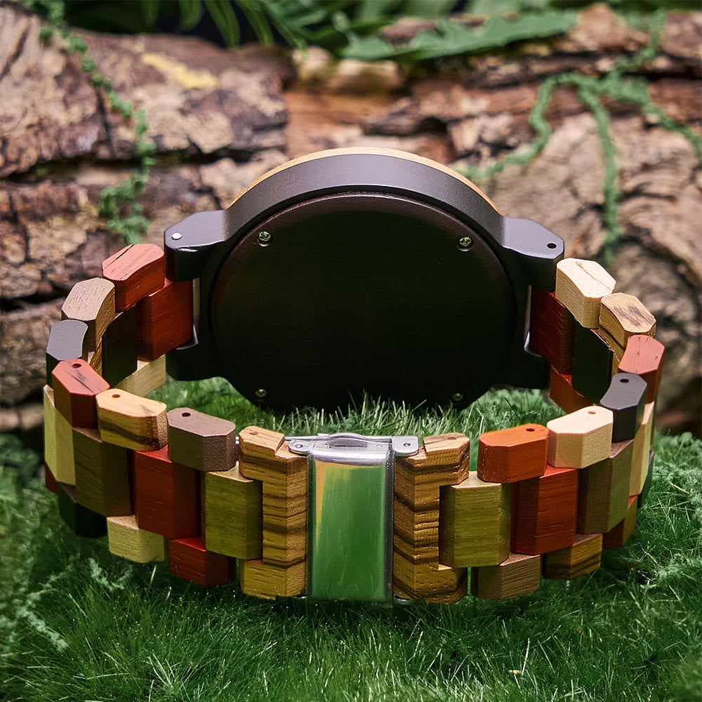 WorldNorse Color Block Multiwood Wooden Watch - image 3