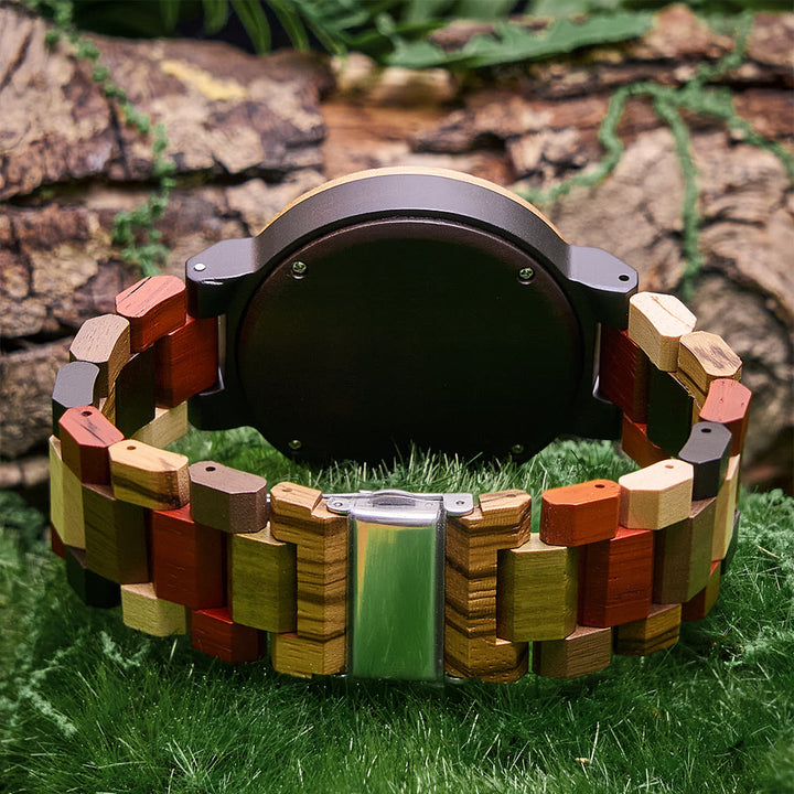 WorldNorse Color Block Multiwood Wooden Watch - image 3