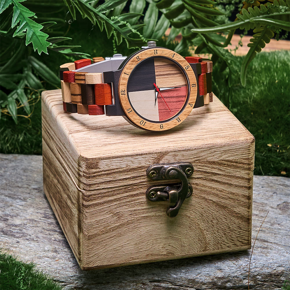 WorldNorse Color Block Multiwood Wooden Watch - image 6