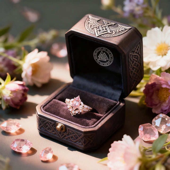 FREE Today: Marquise Morganite Flower Ring Set - image 4