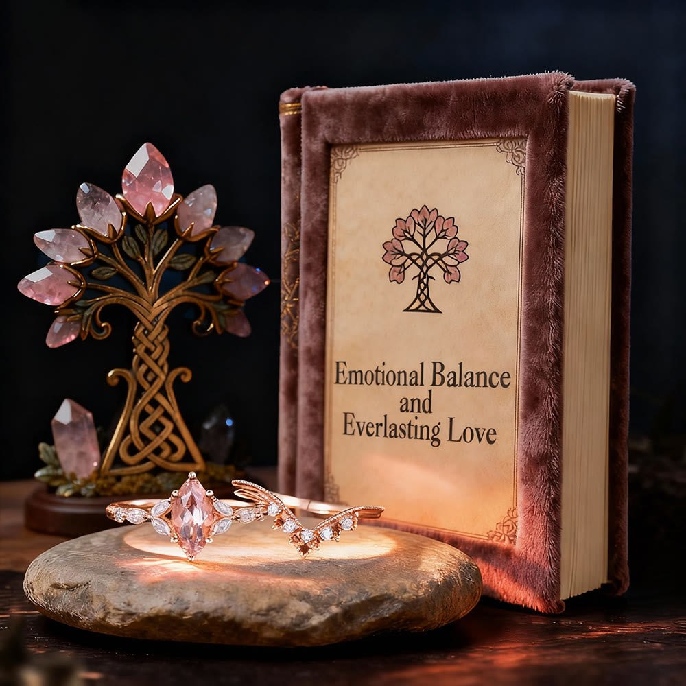 FREE Today: Marquise Morganite Flower Ring Set - image 3