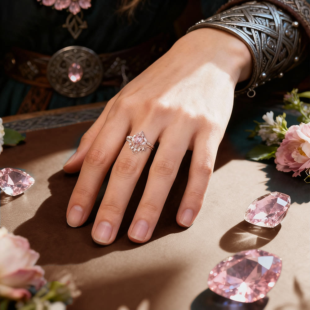 FREE Today: Marquise Morganite Flower Ring Set - image 1