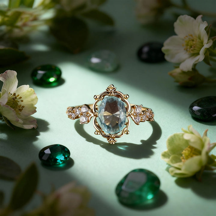 FREE Today: Bloom Flower Crystal Ring - Blue - US 10 - image 9