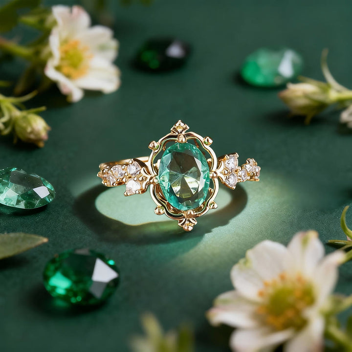 FREE Today: Bloom Flower Crystal Ring - Green - US 10 - image 7