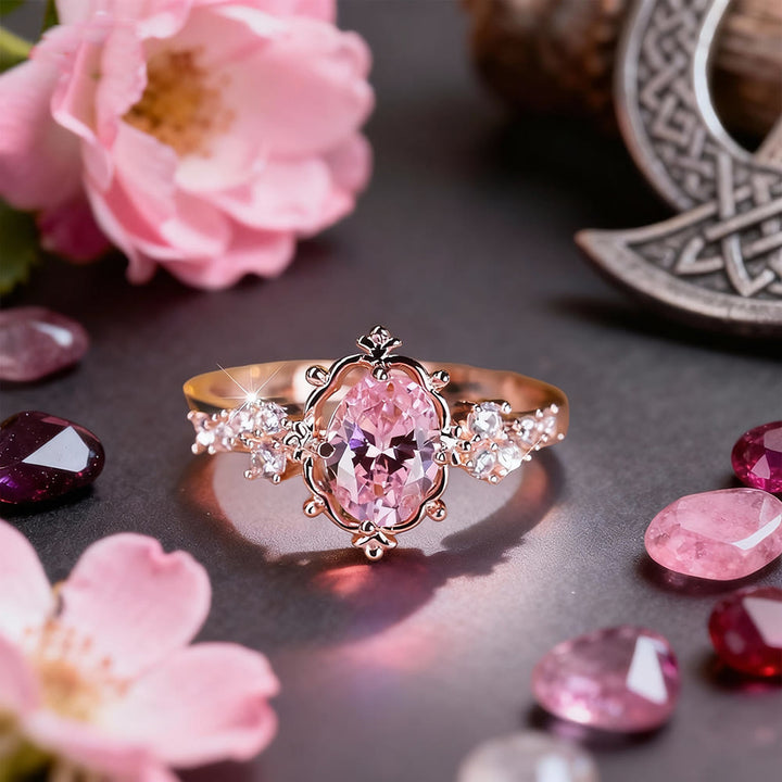 FREE Today: Bloom Flower Crystal Ring - Pink - US 10 - image 0