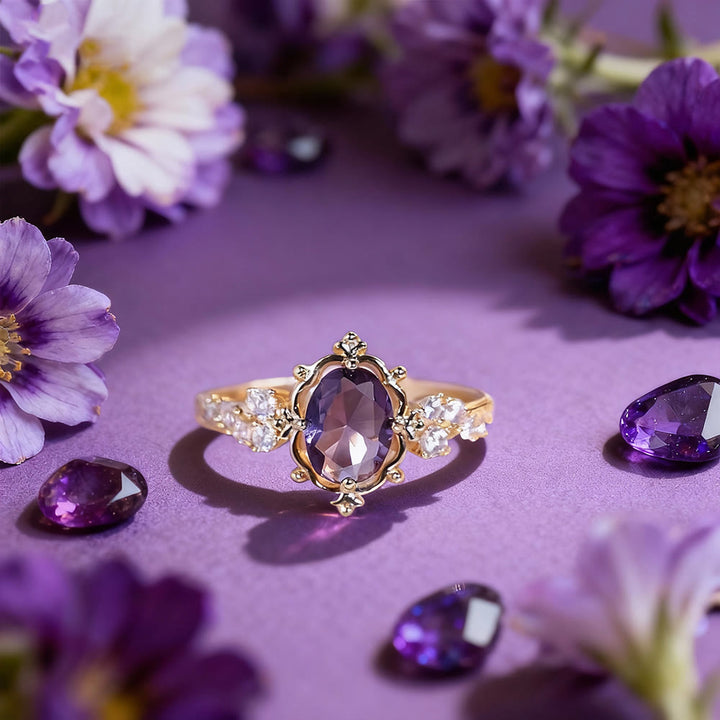 FREE Today: Bloom Flower Crystal Ring - Purple - US 10 - image 5