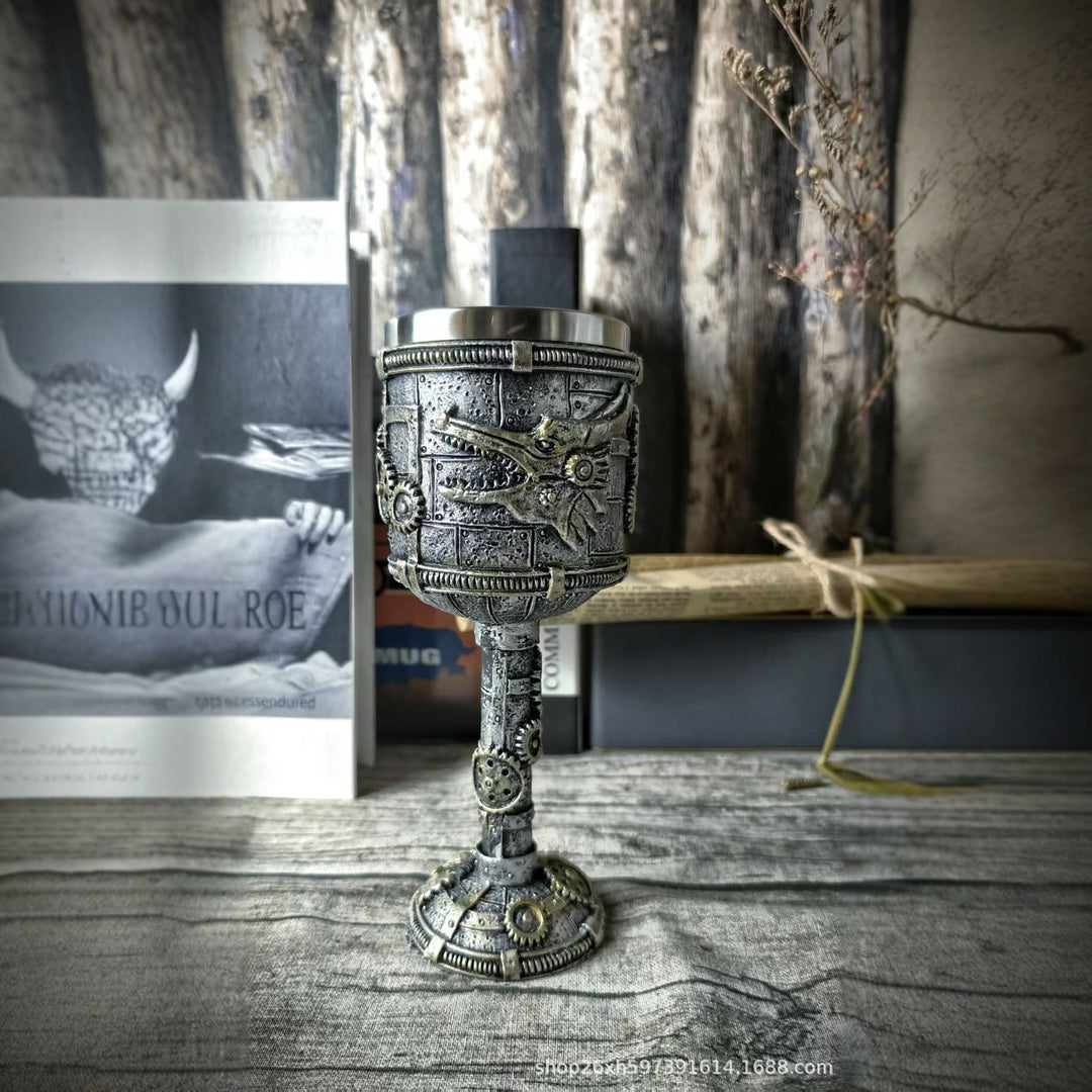 WorldNorse Steampunk Dragon Gear Emblem Goblet - Norse Dragon - image 0
