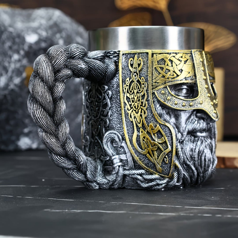 WorldNorse Viking Warrior-Encrusted Braided Mug - image 1