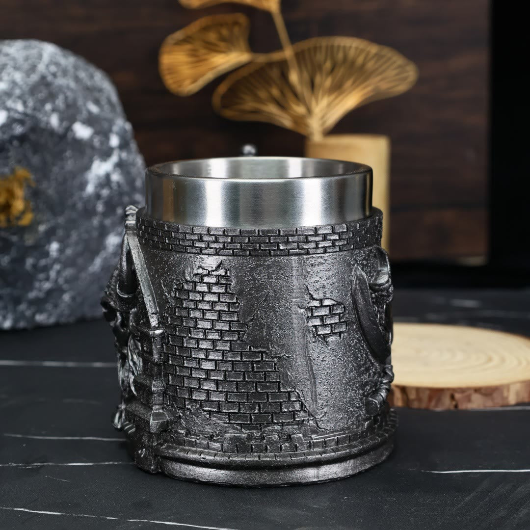 WorldNorse Viking Fortress Skull Mug - image 4