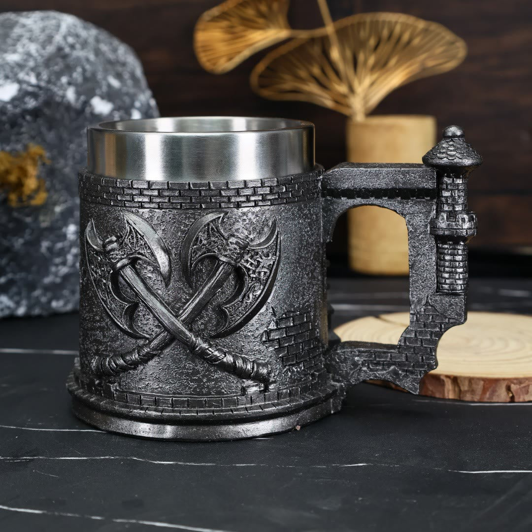WorldNorse Viking Fortress Skull Mug - image 3
