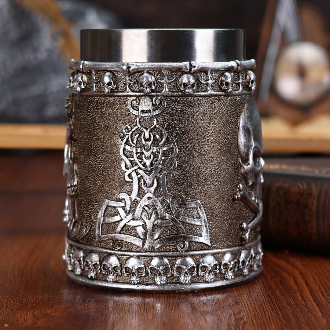 WorldNorse Gothic Skull Gem Embellished Serpent Mug - image 4