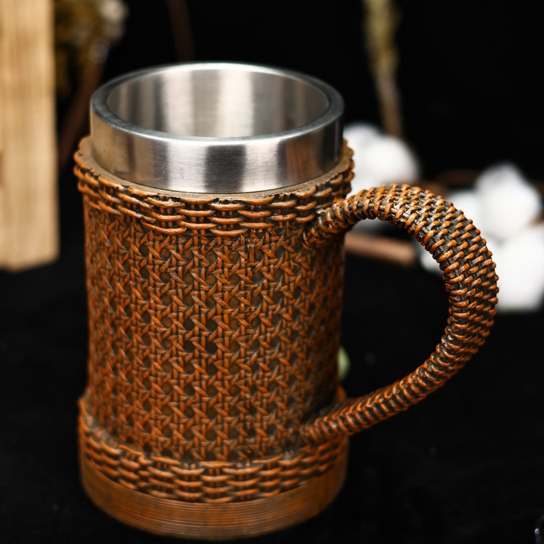 WorldNorse Woven Rattan Textured Mug - image 5