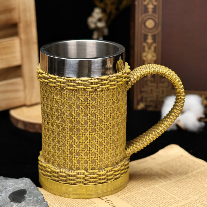 WorldNorse Woven Rattan Textured Mug - image 2