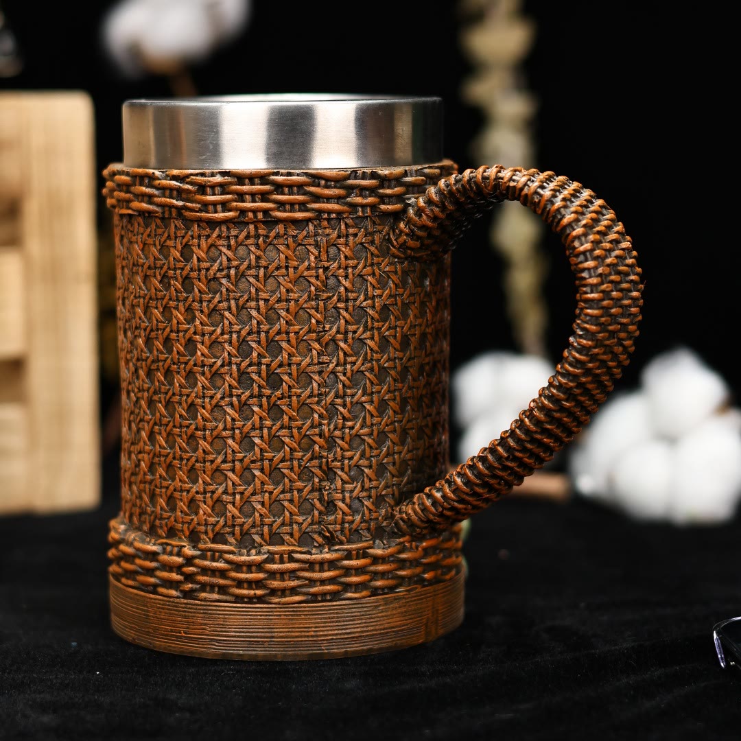 WorldNorse Woven Rattan Textured Mug - image 4