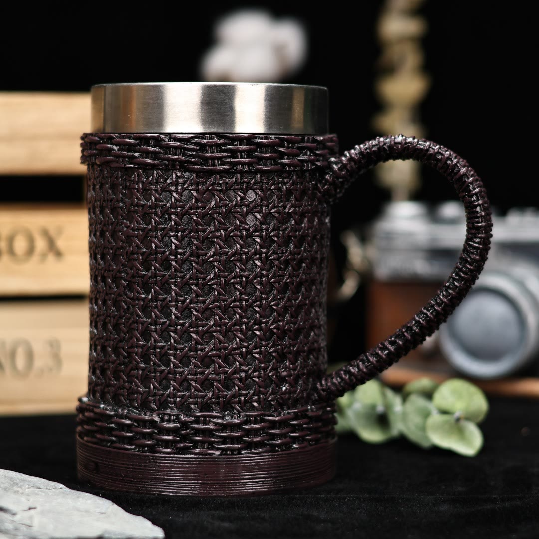 WorldNorse Woven Rattan Textured Mug - image 9