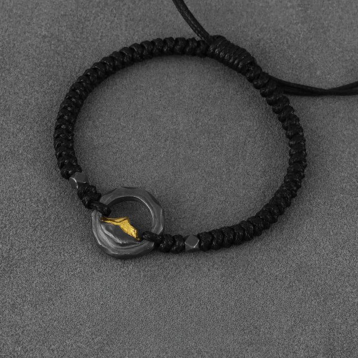 WorldNorse Handcrafted 999 Silver Artisan Braided Rope Contrast Bracelet - Retro Black - image 2