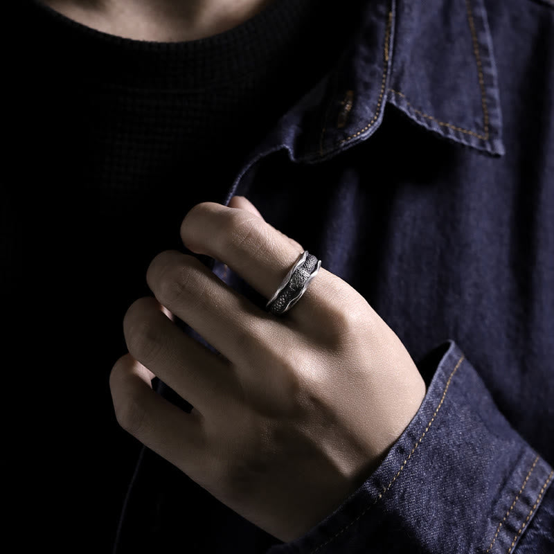 WorldNorse 999 Sterling Silver Serpent Scale Encrusted Handcrafted Ring - image 1