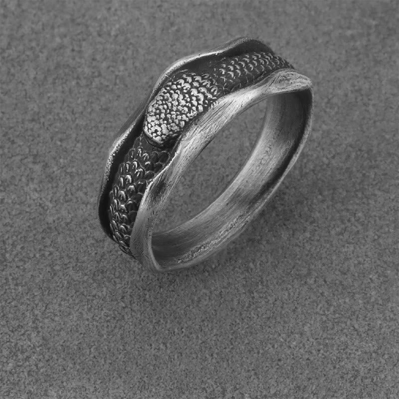 WorldNorse 999 Sterling Silver Serpent Scale Encrusted Handcrafted Ring - image 2