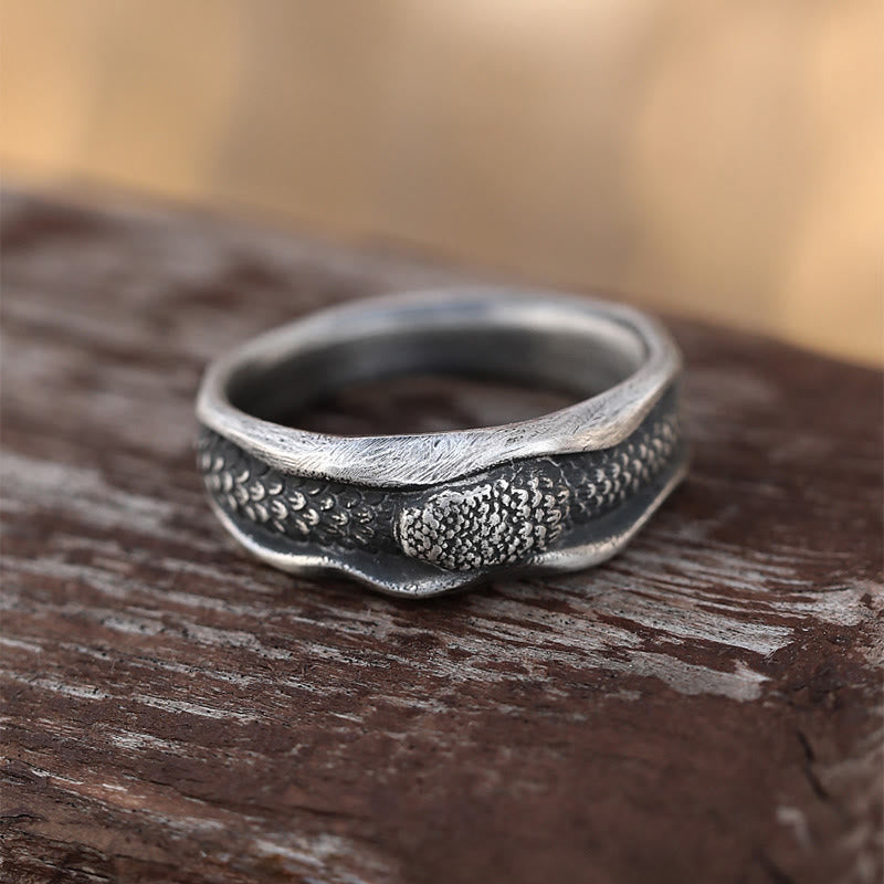 WorldNorse 999 Sterling Silver Serpent Scale Encrusted Handcrafted Ring - US 11 - image 0